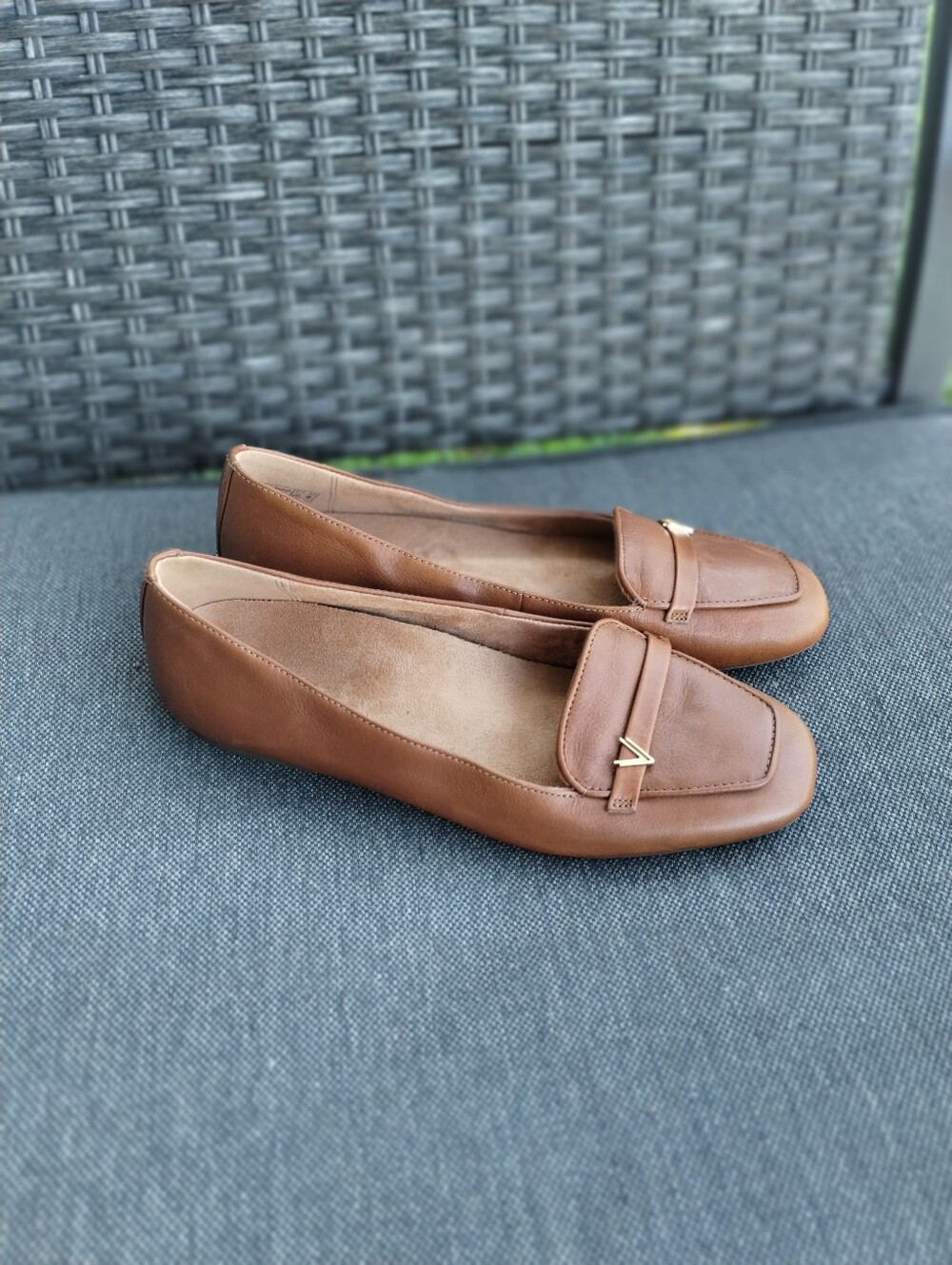 Vionic Hayes Loafers Cognac Leather Women's 7.5 Comfort Orthotic Arch Support